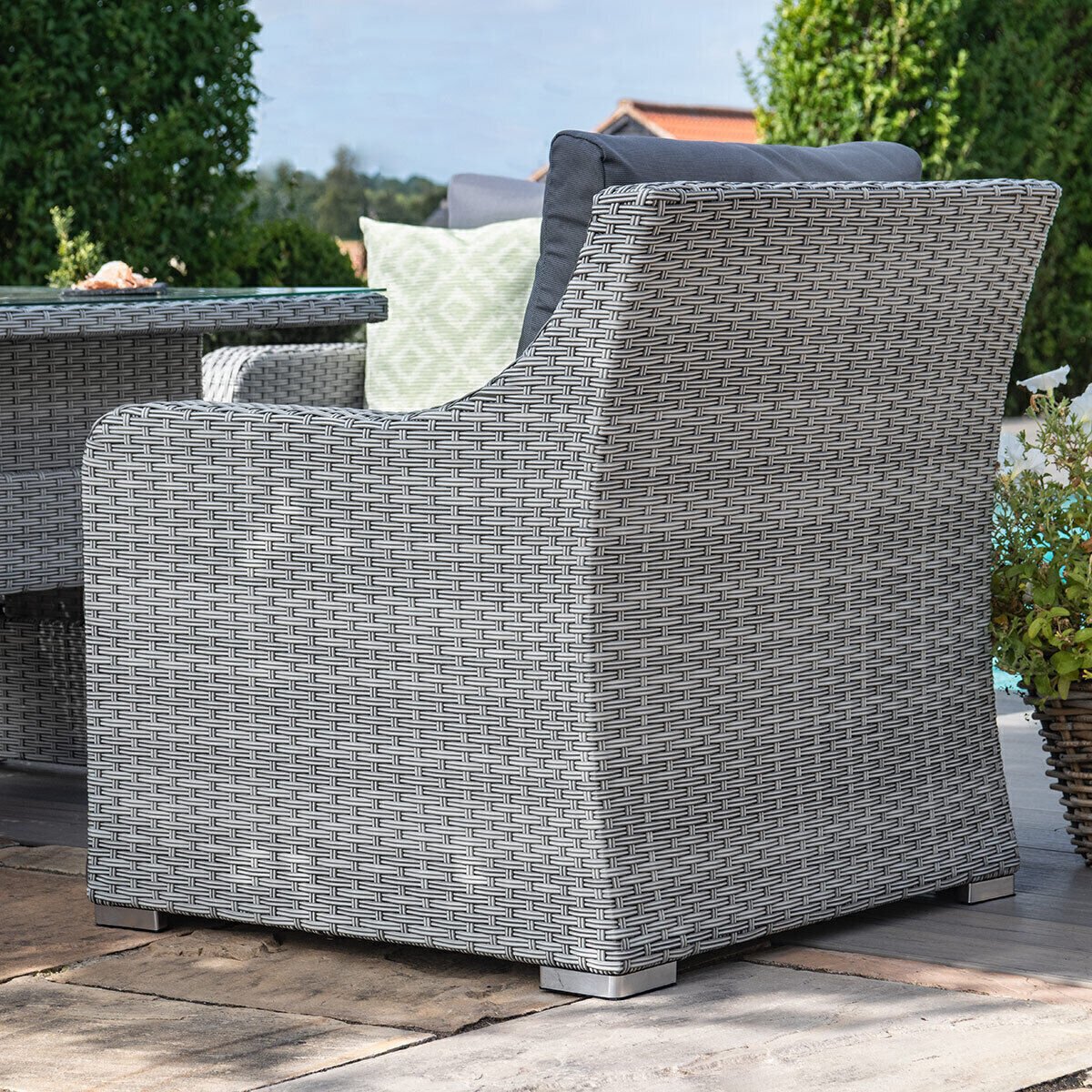 Ascot 3 Seat Rattan Sofa Dining Set with Rising Table & Weatherproof Cushions